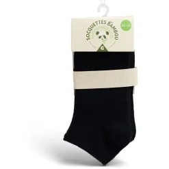 New Gifi Lot de 2 paires de socquettes 36/40 en fibre de bambou noir