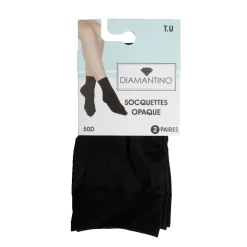 Gifi Lot de 3 paires socquette femme polyamide noir opaque 50D
