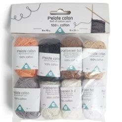 Gifi Lot de 8 pelotes 25m coton multicolore 10g