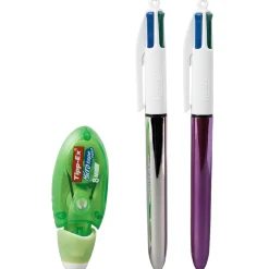 Lot de 2 stylos BIC 4 couleurs + ruban correcteur.*Gifi Hot