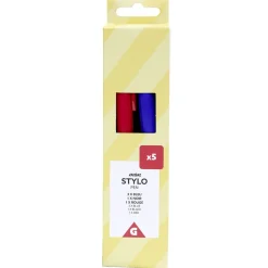 Lot de 5 stylos à encre bleu/noir/rouge 0,6mm*Gifi Discount