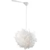 Gifi Luminaire à suspension filaire boule à plumes blanc