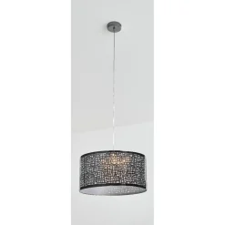 Gifi Luminaire à suspension filaire métal perforé gris