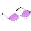 Gifi Lunettes fantaisie adulte nuage avec pendentif violet