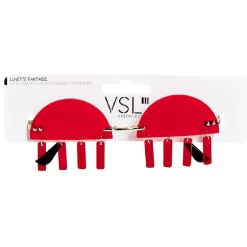 Best Gifi Lunettes fantaisies adulte demi-cercle rouge avec cils pendants