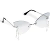 Sale Gifi Lunettes fantaisies adulte papillon bleu et rose avec pendentif
