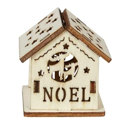 Gifi Jeux Créatifs<Maison de Noël ajourée motif et inscription à décorer en bois x2