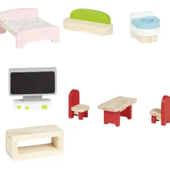 Gifi Jeux D'Imagination Et D'Imitation<Maison de poupée en bois avec meubles en bois
