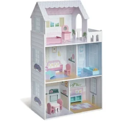 Gifi Jeux D'Imagination Et D'Imitation<Maison de poupée meublée multicolore en bois 2 étages