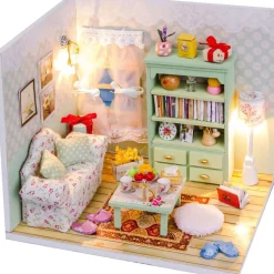 Gifi Maison miniature à assembler avec lumière LED - Salon