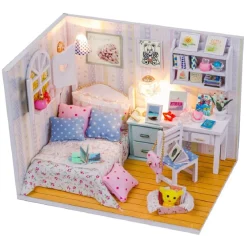 Gifi Maison miniature à assembler avec lumière LED - Chambre