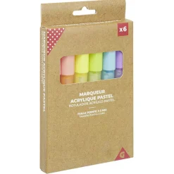 Gifi Marqueur acrylique pastel pointe moyenne 2-3mm x6