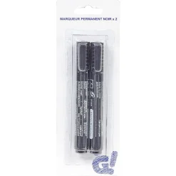 Marqueur permanent x2 noir*Gifi Outlet