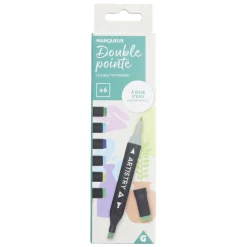 Marqueurs à double pointe teintes bleu/violet H18,5cm 6 pièces*Gifi New