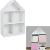 Gifi Meuble de rangement Paul forme maison 4 cases bois blanc 65x32xH101cm