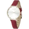 Discount Gifi Montre bracelet simili rouge bordeaux à cadran rond