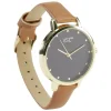 Online Gifi Montre à cadran doré bracelet camel