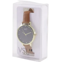 Online Gifi Montre à cadran doré bracelet camel