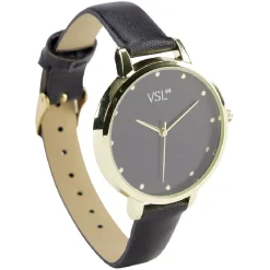 Outlet Gifi Montre à cadran doré bracelet noir