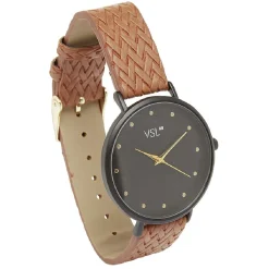 Hot Gifi Montre camel et noir effet tressé