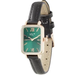 New Gifi Montre carrée rose doré simili noir L22cm