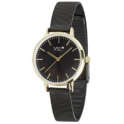 Clearance Gifi Montre femme bracelet maille milanaise inox noir