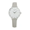 Sale Gifi Montre femme bracelet pu gris et cadran argenté