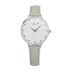 Sale Gifi Montre femme bracelet pu gris et cadran argenté