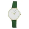 Online Gifi Montre femme bracelet pu vert kaki et cadran doré