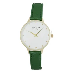 Online Gifi Montre femme bracelet pu vert kaki et cadran doré