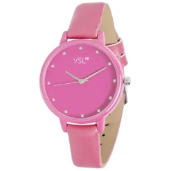 Clearance Gifi Montre femme bracelet simili cadran rond rose bonbon