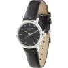 Hot Gifi Montre ronde argentée simili noir L22cm