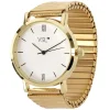 Hot Gifi Montre ronde bracelet bonklip dorée