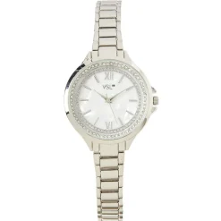 Best Gifi Montre ronde métal argenté déco strass