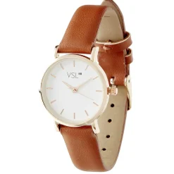 Best Gifi Montre ronde rose doré simili marron L22cm