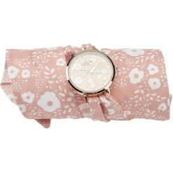 New Gifi Montre saumon et blanc motif fleur