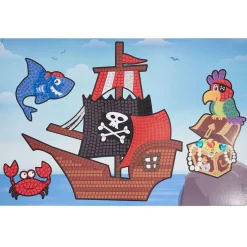 Gifi Jeux Créatifs<Mosaïque géante à sticker thème pirate x4 - 40x60cm