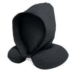 Gifi Oreiller de voyage à capuche intégrée polyester L30x26cm - 3 coloris