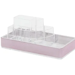 Outlet Gifi Organiseur rangement cosmétique bordure rose
