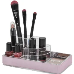 Outlet Gifi Organiseur rangement cosmétique bordure rose