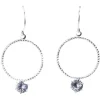 Discount Gifi Paire de boucles d'oreilles anneau strass argenté