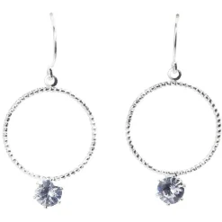 Discount Gifi Paire de boucles d'oreilles anneau strass argenté