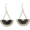 Hot Gifi Paire de boucles d'oreilles décor filigrane noir doré