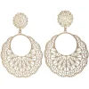 Online Gifi Paire de boucles d'oreilles filigrane imitation crochet doré