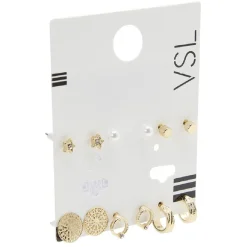 Discount Gifi Paire de boucles d'oreilles métal noir doré x3