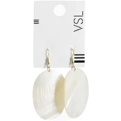 Best Gifi Paire de boucles d'oreilles pendante ovale blanc nacré