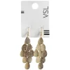 Gifi Paire de boucles d'oreilles pendantes pampilles doré pailleté
