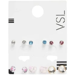 Best Gifi Paire de boucles d'oreilles puces à strass x6