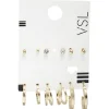 Best Gifi Paire de boucles d'oreilles puces et créoles x6