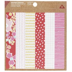 Gifi Papier créatif 30 feuilles rouge et rose